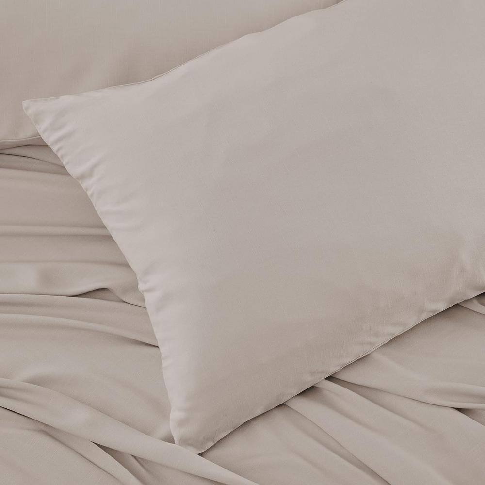 Medium Beige Bamboo Queen Sheet Set with Pillowcases