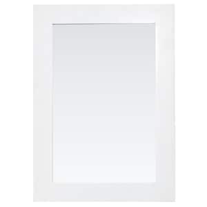22 in. W x 30 in. H Framed Rectangular Bathroom Vanity Mirror in White