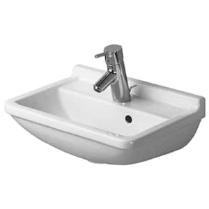 Starck 3 6.13 in. Wall-Mounted Rectangular Bathroom Sink in white
