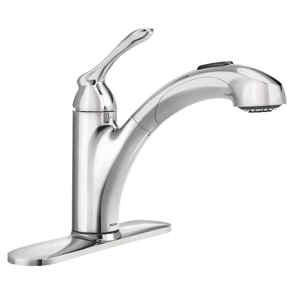 MOEN Banbury Single-Handle Pull-Out Sprayer Kitchen Faucet with Power Clean in Chrome
