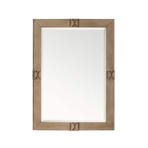Darrowood 29 in. W x 40 in. H Rectangular Wood Framed Wall Bathroom Vanity Mirror in Whitewashed Walnut