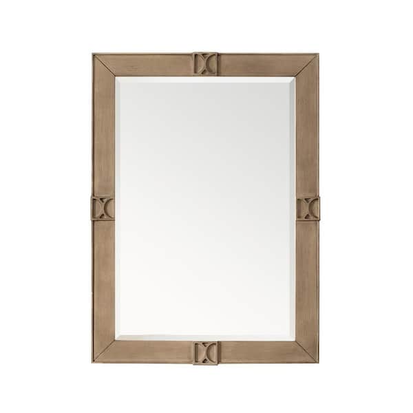 Home Decorators Collection Darrowood 29 in. W x 40 in. H Rectangular Wood Framed Wall Bathroom Vanity Mirror in Whitewashed Walnut
