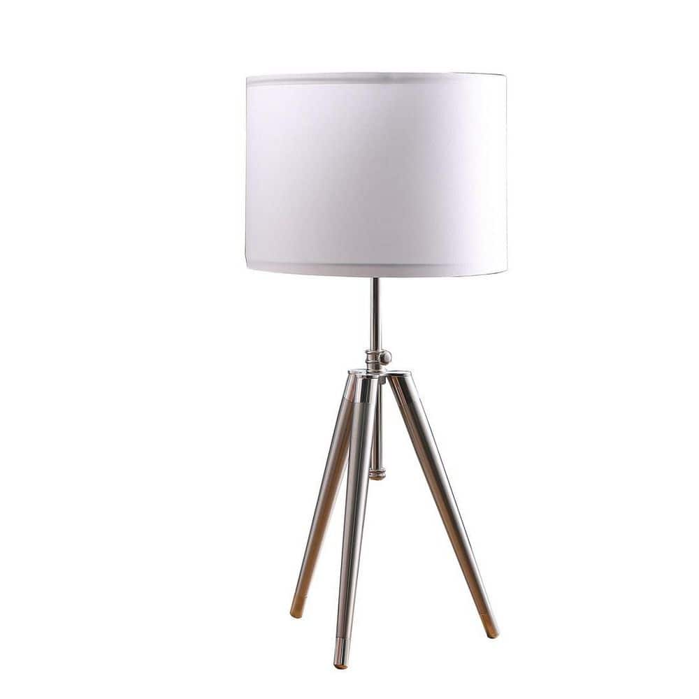 34.25 in. Silver Bedside, Task and Reading Table Lamp for Living Room, Bedroom with White Linen Shade No Bulbs Included price history on PriceWatchPro