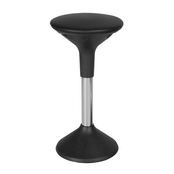 Regency Grow 23-26 in. Black/Black Vinyl Height Adjustable Wobble Stool