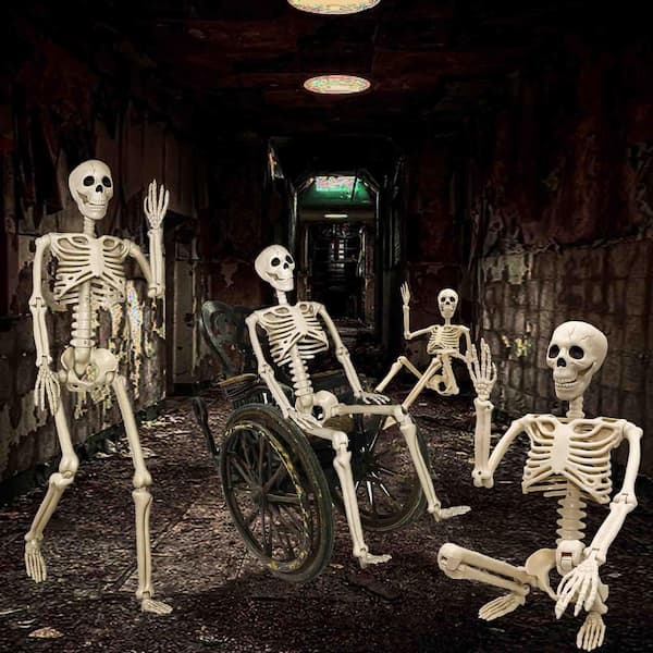  skeleton & mummy スケルトン 骸骨 ミイラ2体 OGETFUUR 36 in. Garden Stake Skeleton with Full Body Posable