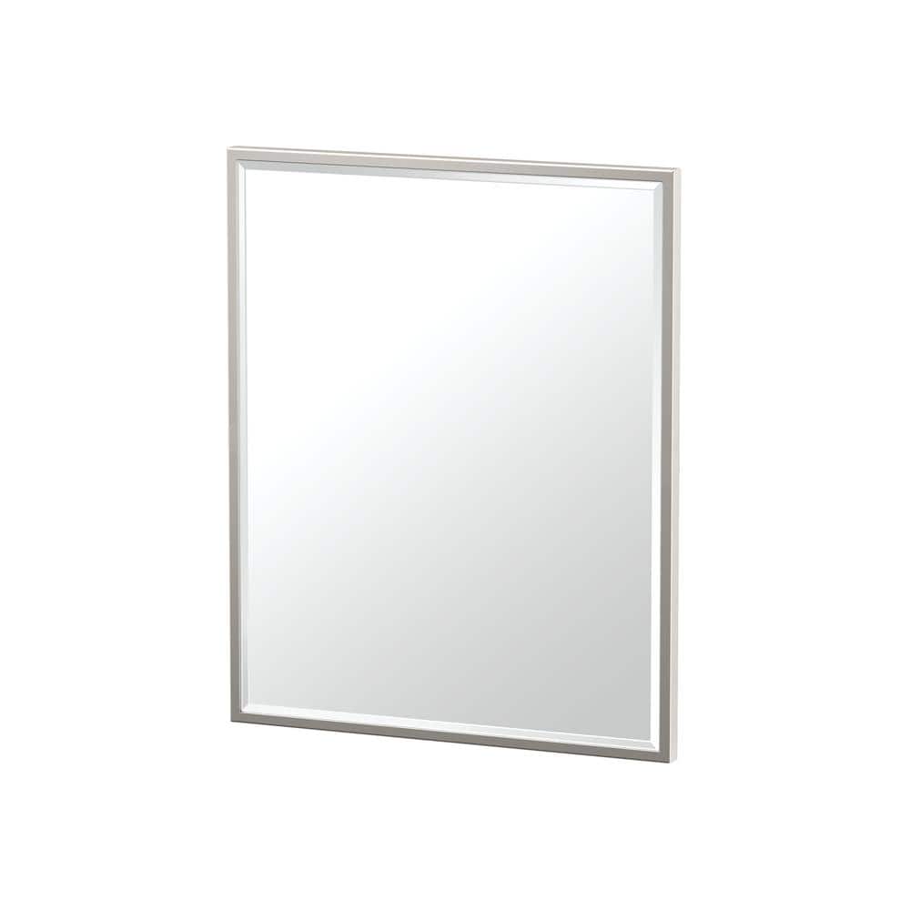 Satin Nickel Rectangular Metal Framed Wall Mirror