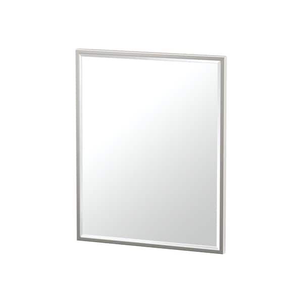 Gatco Flush Mount 25 in. x 20.5 in. Framed Rectangle Mirror in Satin Nickel