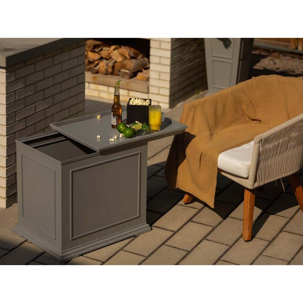 Brixton Black Plastic 2-in-1 Tray and Storage Table