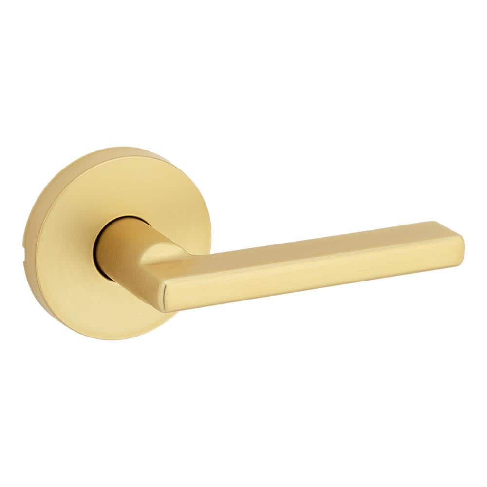 Satin Brass Contemporary Dummy Door Lever