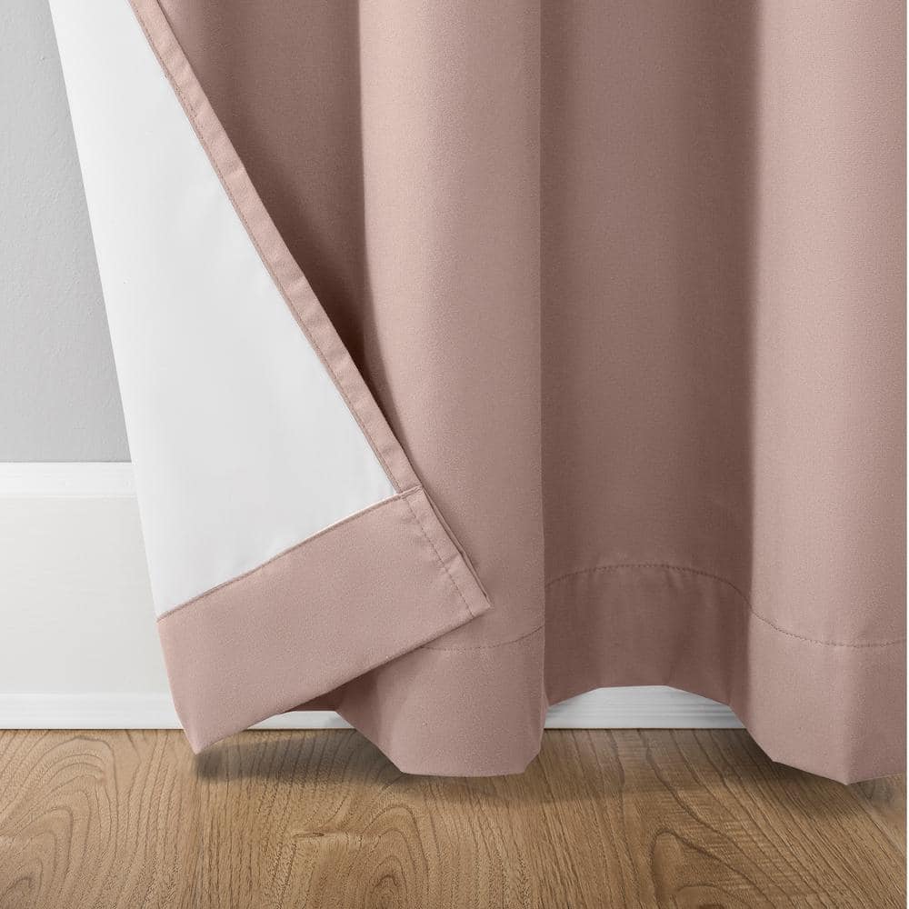 Blush Polyester Blackout Thermal Back Tab Curtain Panel
