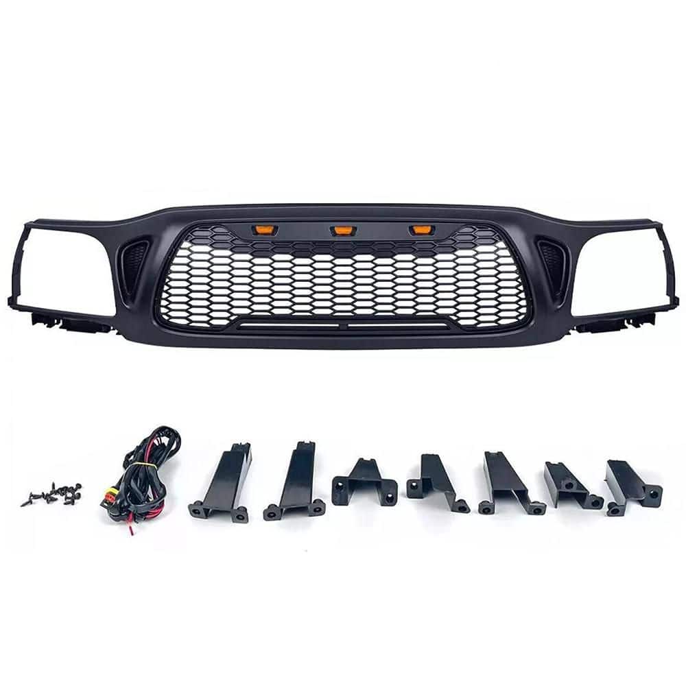 Front Grille fits for Tacoma 2001 2002 2003 2004 with Amber LED Accent Lights Matte Black price history on PriceWatchPro