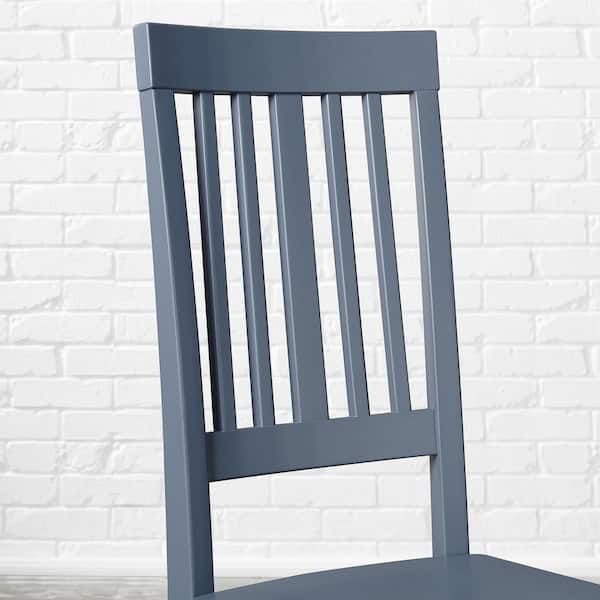 Scottsbury Steel Blue Wood Dining Chair with Slat Back (Set of 2) (16.7 in. W x 38.7 in. H)