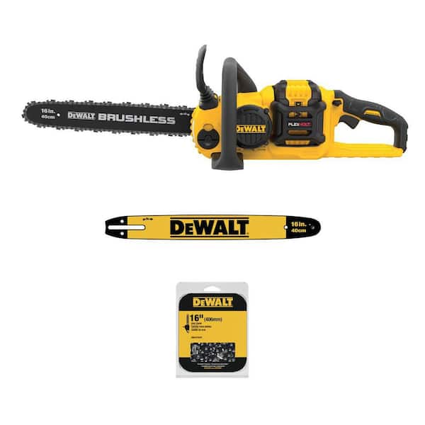 FLEXVOLT 60V MAX 16 in. Brushless Cordless Chainsaw Kit with (1) 3.0 Ah Battery and Charger w/Extra 16 in. Bar and Chain