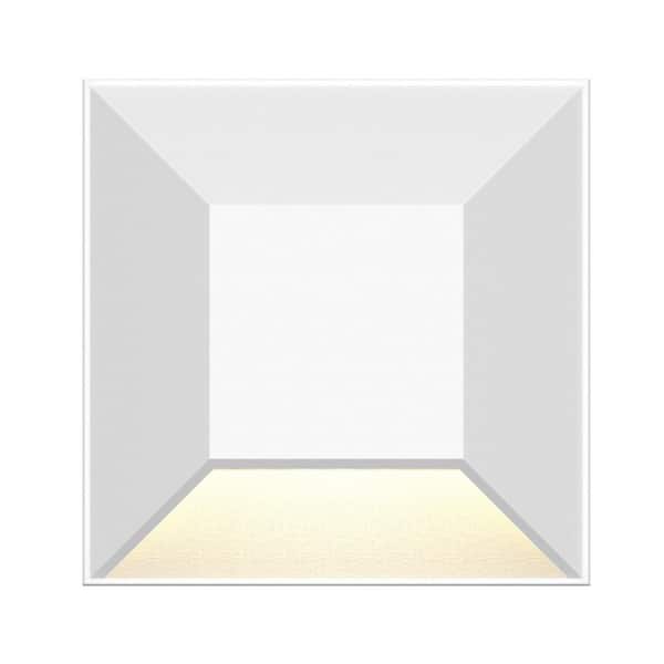 DeckoRail 3.5 in. x 3.5 in. White LED Square Post Sconce
