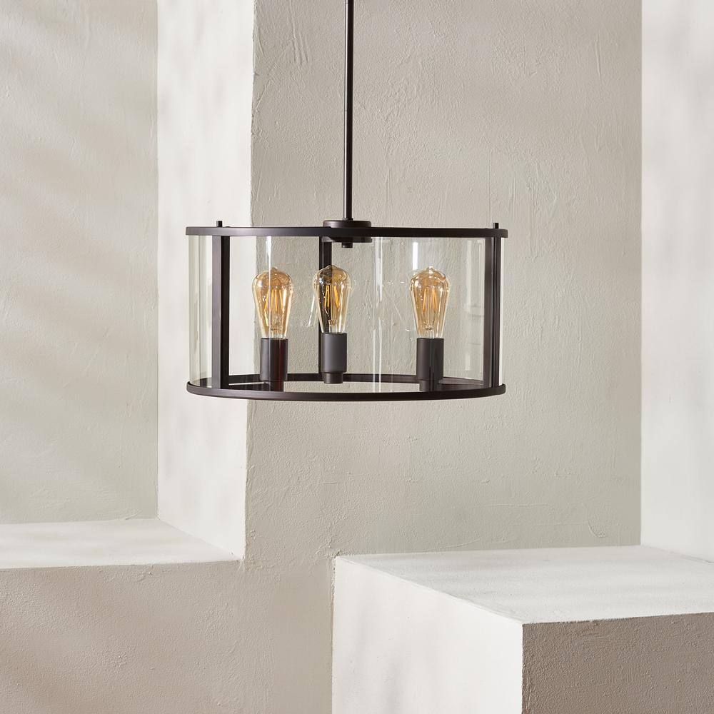 Elegant Minimalist 30" Bronze Globe Pendant with LED Glass Shade