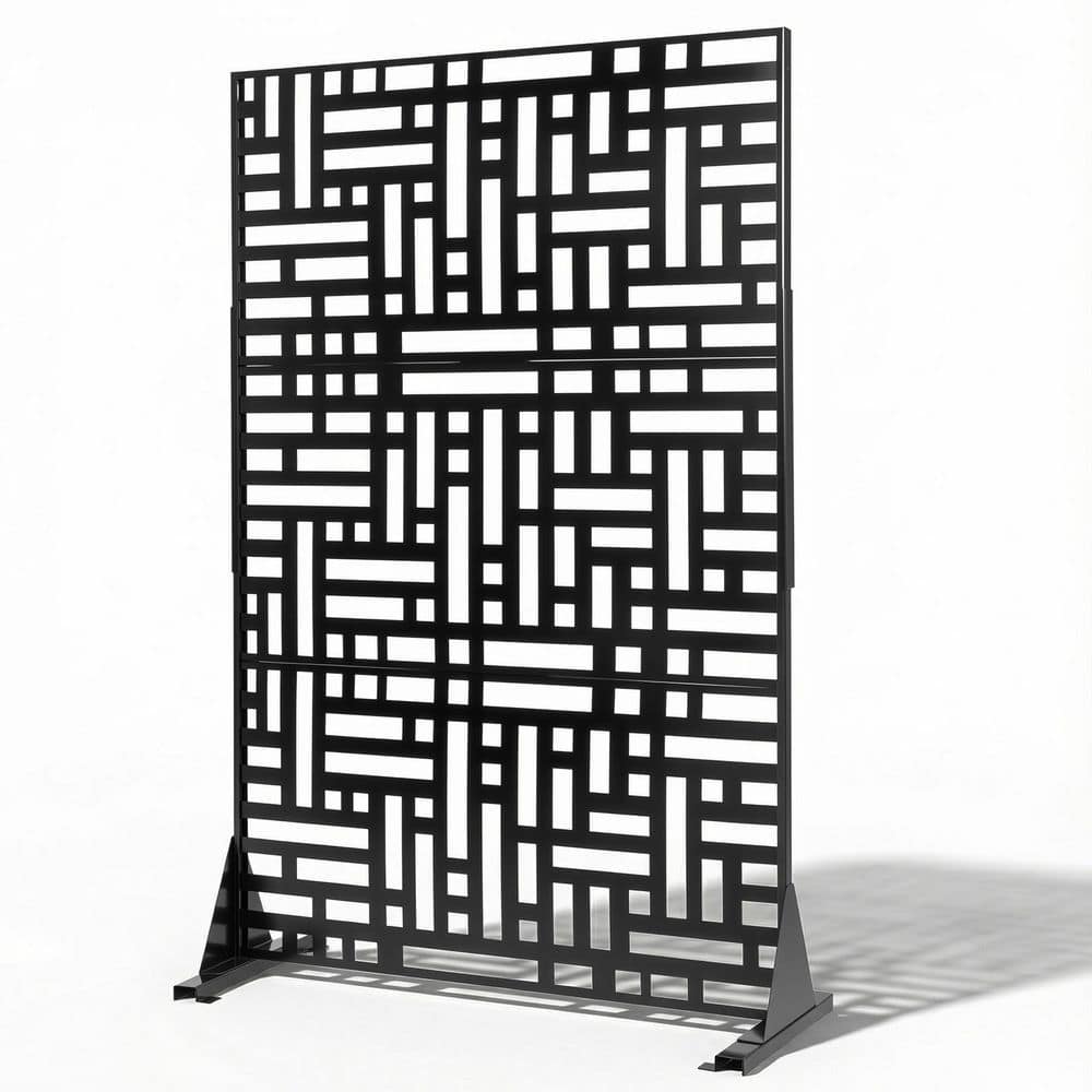 47.2 in. L x 19 in. W x 72 in. H Black Iron Outdoor Decorative Privacy Screens Freestanding price history on PriceWatchPro