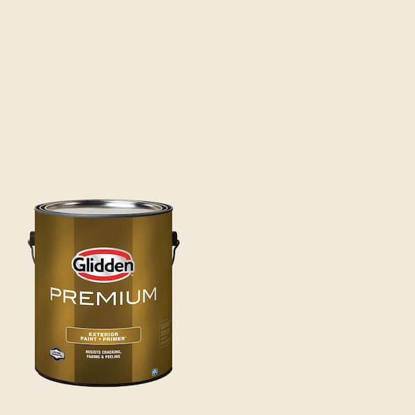 Glidden Premium 1 gal. PPG1103-1 Ivory Tower Flat Exterior Latex Paint