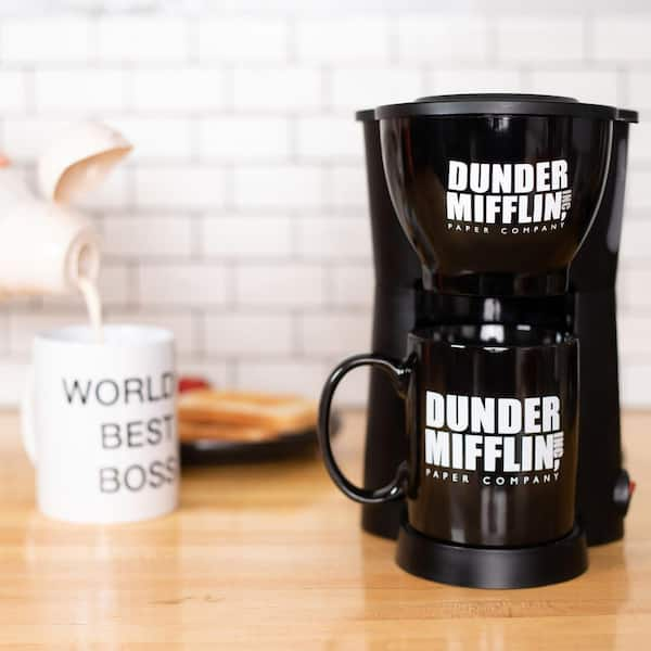 Uncanny Brands The Office Single Cup Coffee Maker with Mug- from Dunder Mifflin