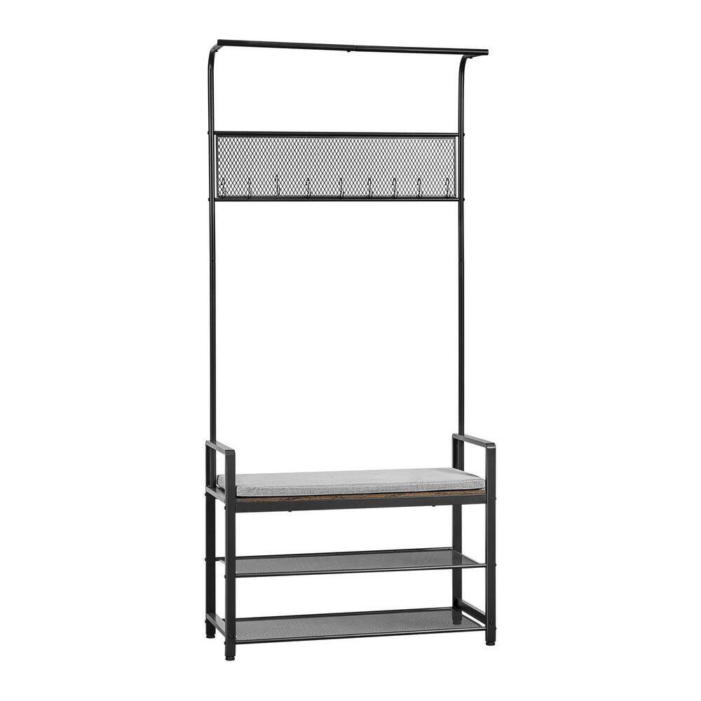 Hall Tree, 72 in. Coat Rack with Shoe Bench, Freestanding 2-Tier Shoe Rack Storage Organizer with Hooks, Hanging Rod price history on PriceWatchPro