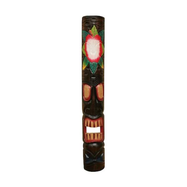 40 in. Tiki Mask Hibiscus Flower Palapa Decoration