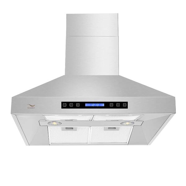 Streamline 30 in. 860 CFM Convertible Wall Mount Range Hood in Stainless Steel with Mesh Filter, Touch Control, LED Lights