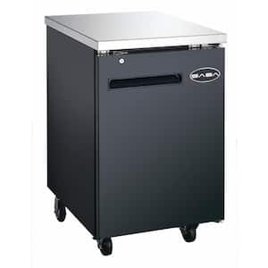 23.5 in. W 6.5 cu. ft. Commercial Solid Door Under Back Bar Cooler Refrigerator in Stainless Steel with Black