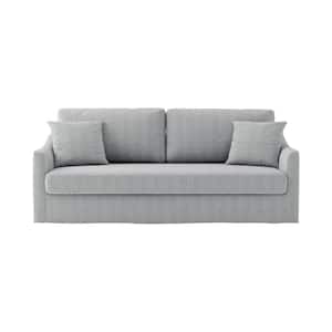 Wilfried 80.7 in. Modern Slipcovered Sofa With Removable Seat And Back Cushions-GREY