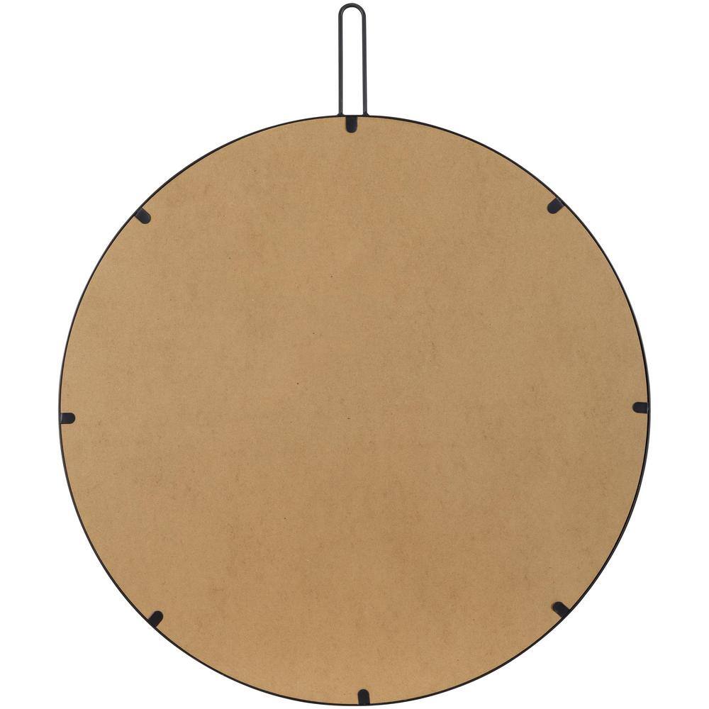 Dermot Black Metal Round Wall Mirror