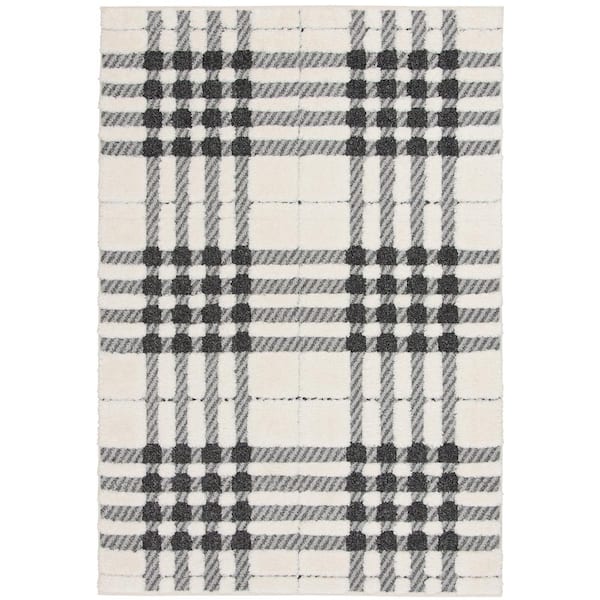 Home Decorators Collection Newburry Black and Doormat 2 ft. x 4 ft. Menswear Polypropylene Area Rug