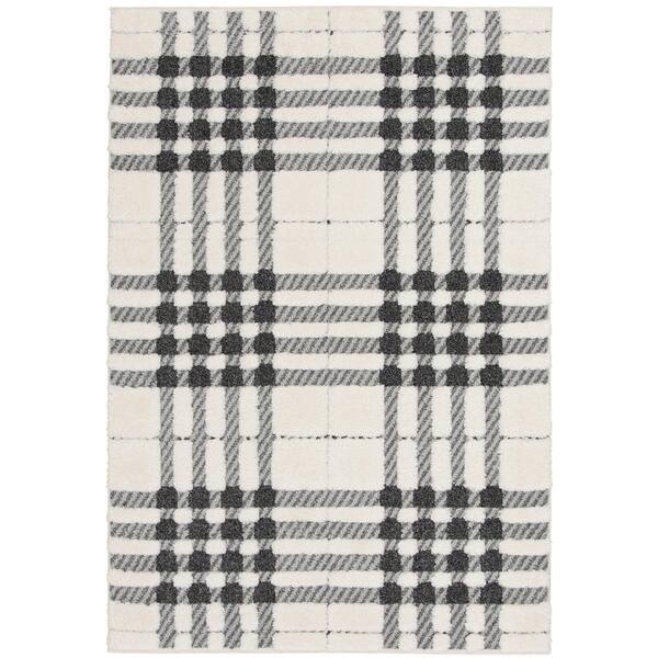 Home Decorators Collection Newburry Black and White 8 ft. x 10 ft. Menswear Polypropylene Area Rug