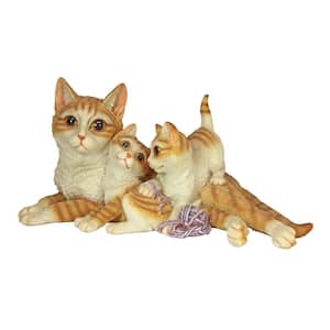 5.5 in. H Kitten Crowd Cat Family Statue