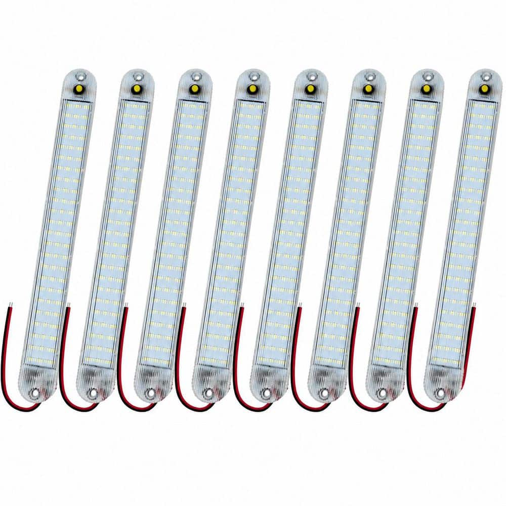 72LED 11 in. LED Interior Light Bar 6500K White 8 Pack Surface Mount DC 12V-80V for Trailer RV Van Truck price history on PriceWatchPro