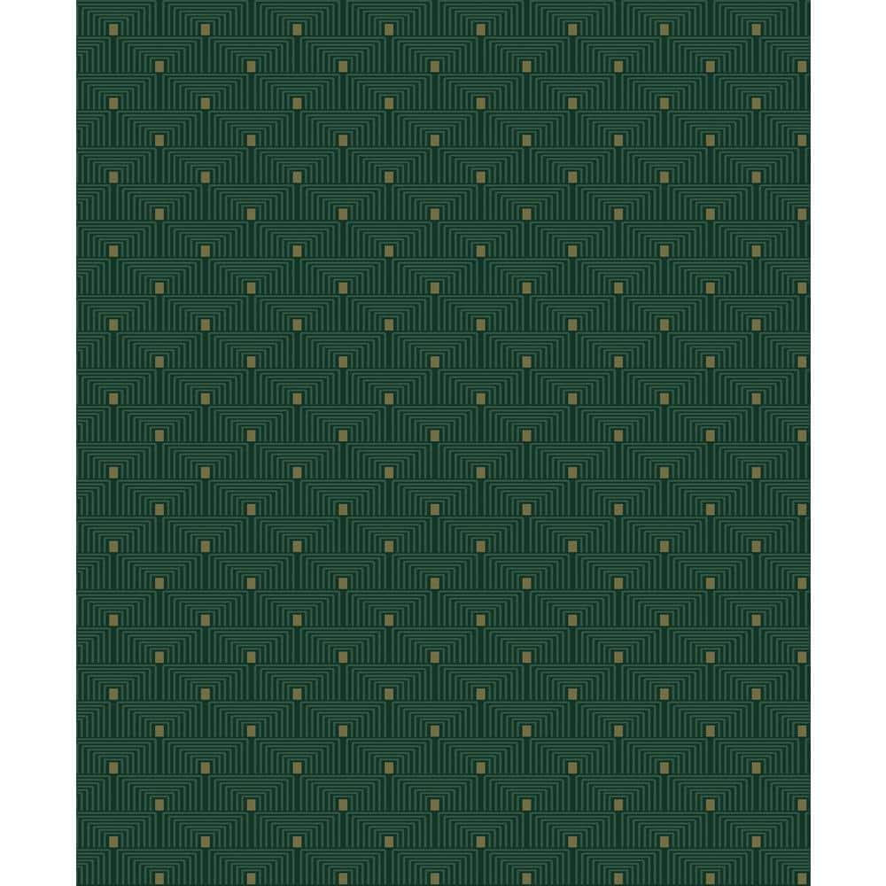 Boutique Collection Green Metallic Geometric Key Non-pasted Paper on Non-wo