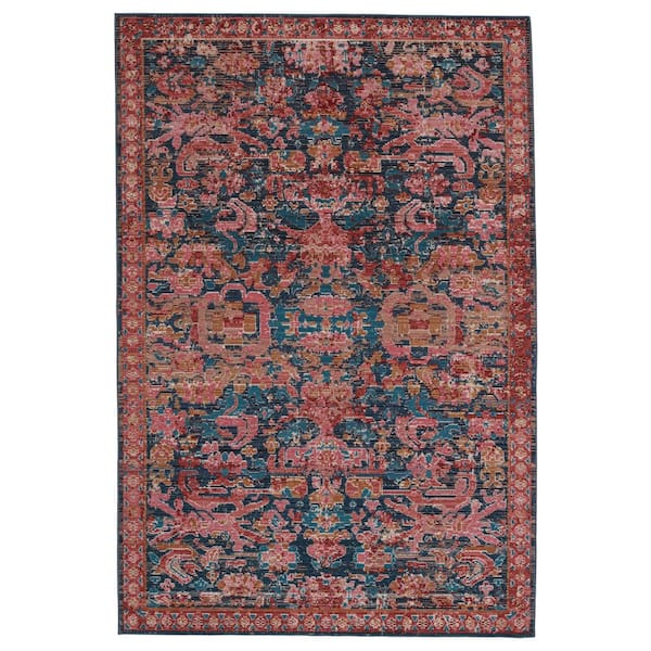 Swoon Pink/Blue 5 ft. X 7 ft.3 in. Oriental Rectangle Area Rug