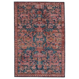 Swoon Pink/Blue 9 ft. 6 in. x 12 ft. 7 in. Oriental Rectangle Area Rug