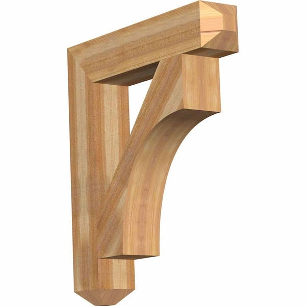 Ekena Millwork 6 in. x 36 in. x 32 in. Western Red Cedar Westlake Craftsman Rough Sawn Bracket