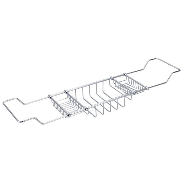 1PC Expandable Bath Shelf Caddy for Bathtubs, Plastic Shower and