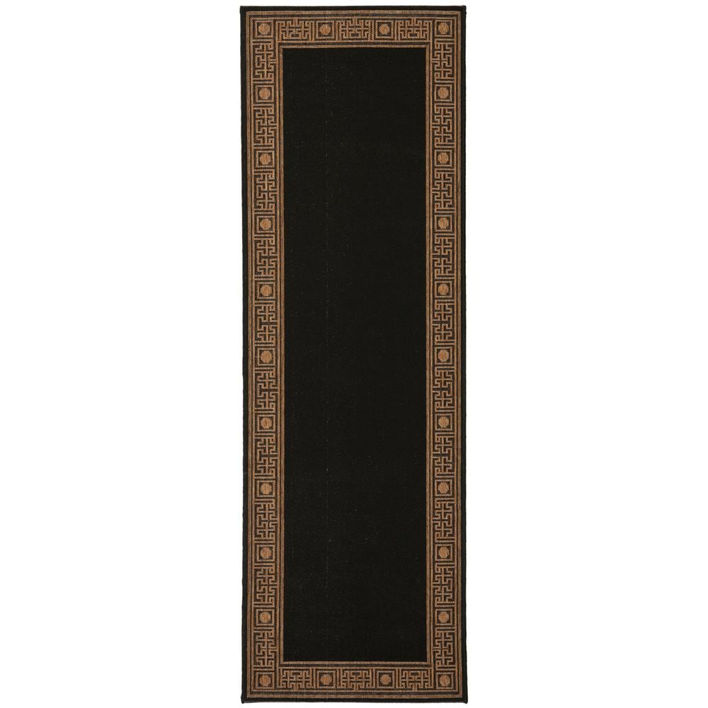 SAFAVIEH Courtyard Black/Coffee 2 ft. x 12 ft. Indoor/Outdoor Patio ...