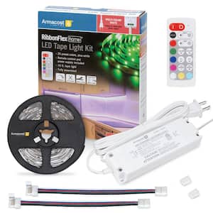 RibbonFlex Home 16 ft. White and RGB Tape Light Hardwire Kit with Remote