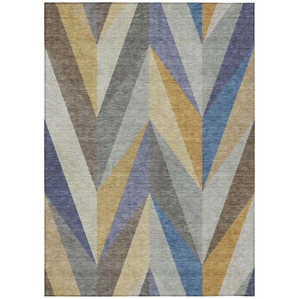 Addison Rugs Chantille Machine Washable Indoor/Outdoor Abstract ACN2265 Gold 2 ft. 6 in. x 3 ft. 10 in. Area Rug