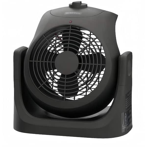 1500W Black Indoor Electric Fan Heater Combo Forced Air Space Heater with 2-Speeds, Overheat Protection for Home/Office