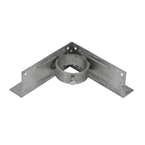 2-3/8 in. Galvanized Steel Chain Link Fence Corner Wood Post Adapter