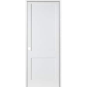28 in. x 96 in. Craftsman Shaker Primed MDF 2-Panel Right-Hand Solid Core Single Prehung Interior Door