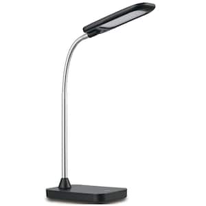 14 in. Black and Chrome Integrated LED Desk Lamp
