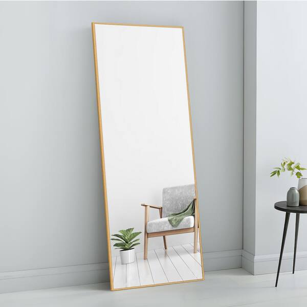 Dovelina 71 in. x 24 in. Modern Rectangle Framed Gold Full Length Leaning Mirror - image 4
