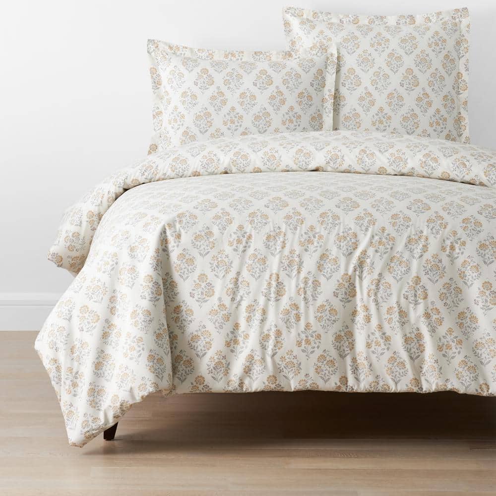 The Company Store Company Cotton Mariel Bouquet Gold Queen Cotton