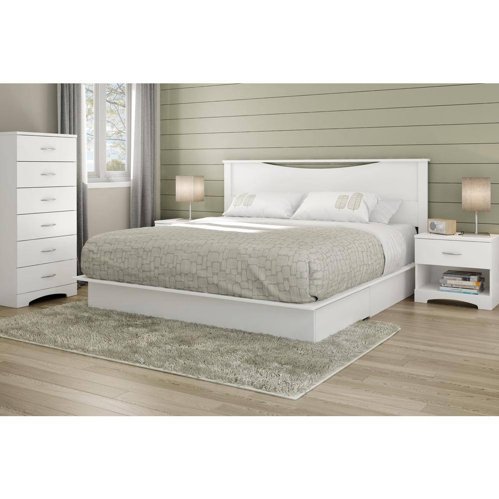 Pure White Soft-Close 6-Drawer Lingerie Chest with Curved Kick Plate