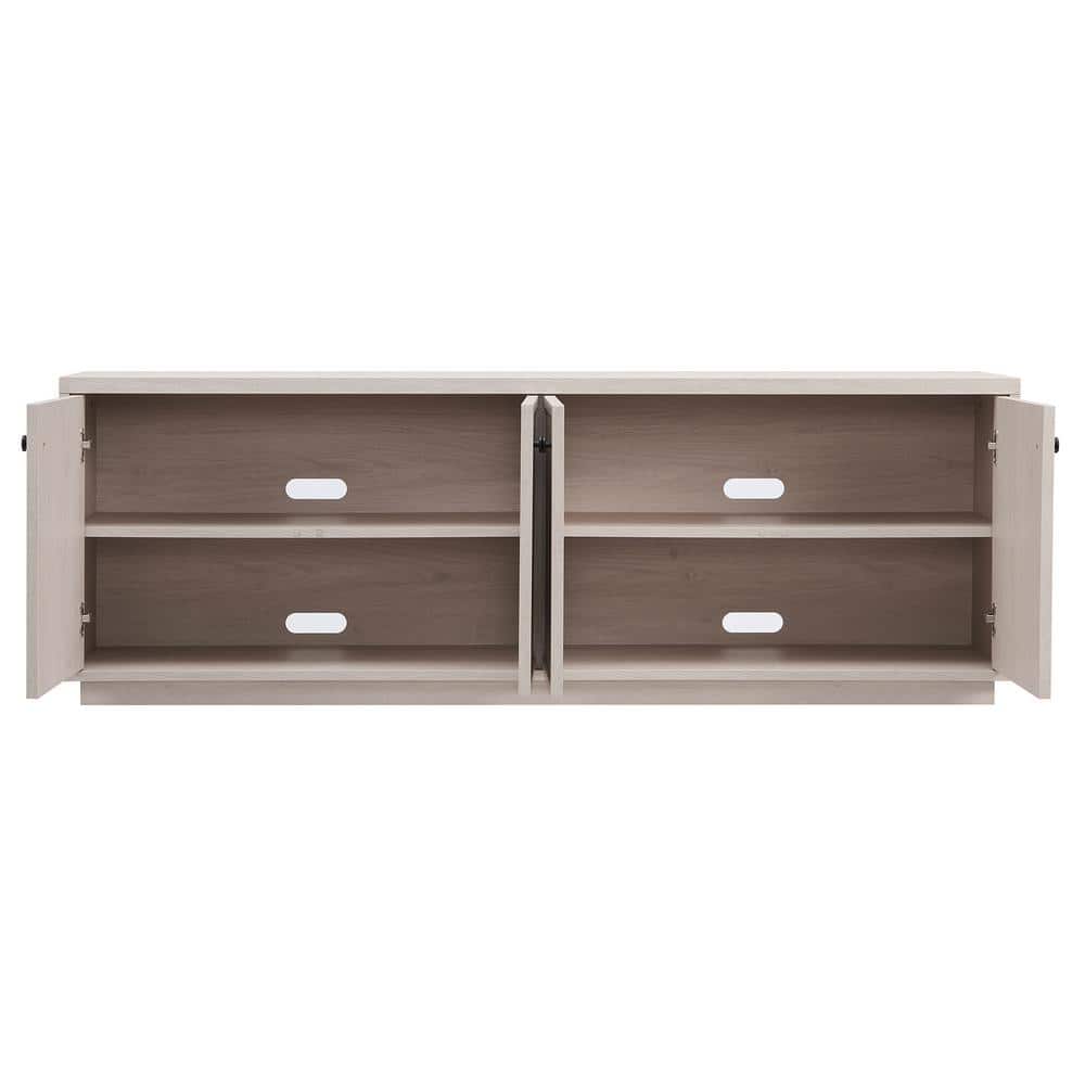 Alder White 69.63" MDF TV Stand with Cabinets