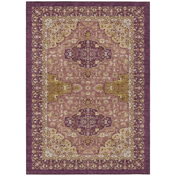 Chantille Machine Washable Indoor/Outdoor Abstract ACN2854 Eggplant 9 ft. x 12 ft. Area Rug