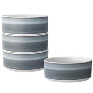 ColorStax Ombre Charcoal 6 in., 20 fl. oz. Gray Porcelain Cereal Bowls (Set of 4)